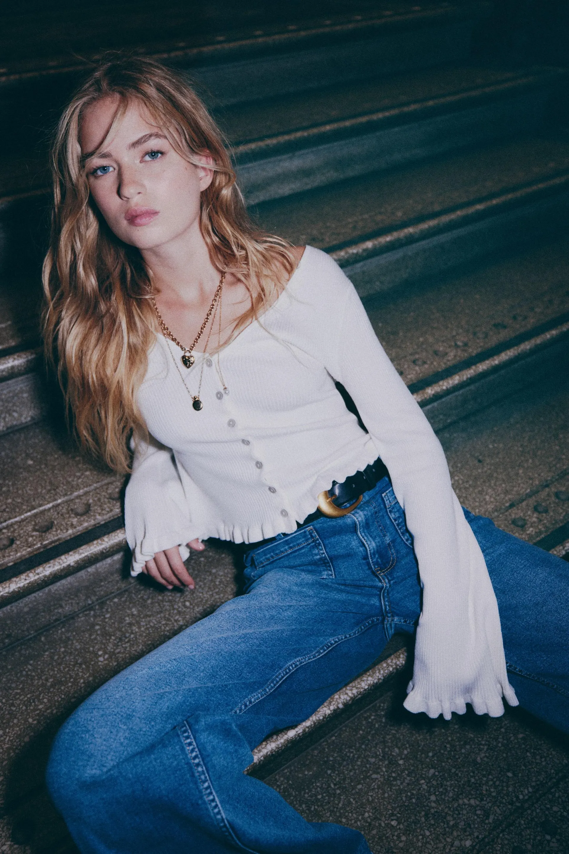 Cárdigan con olanes