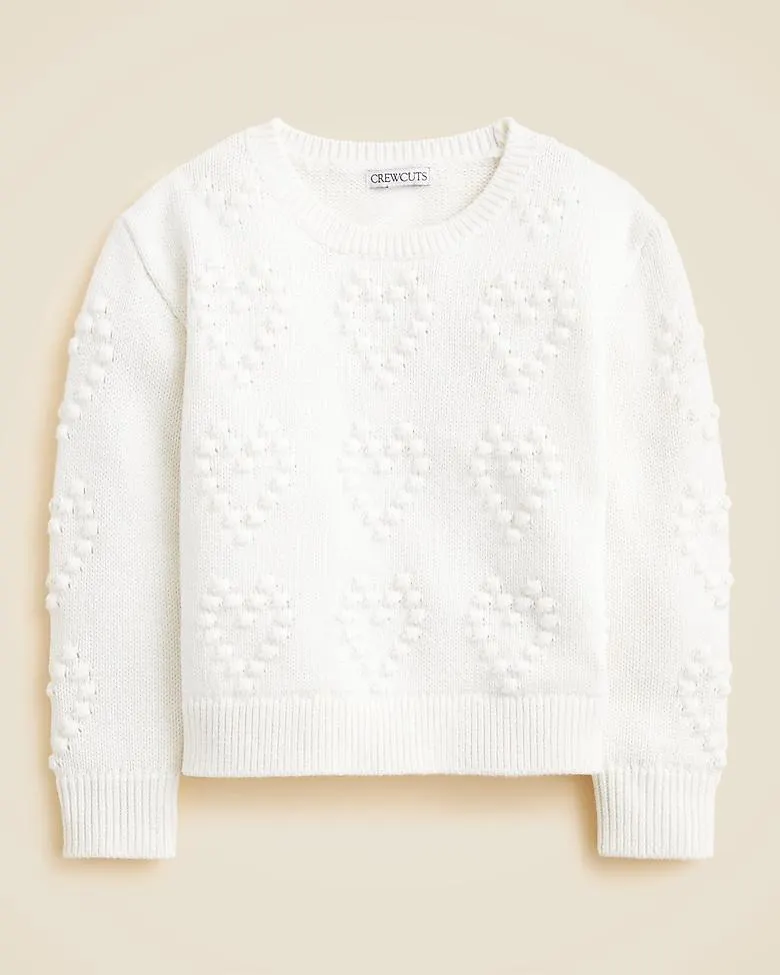 Girls' heart-bobble sweater
