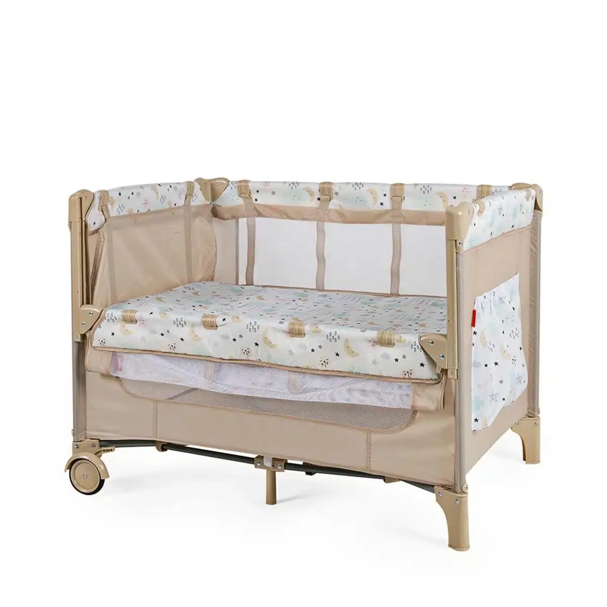 Cuna Colecho D´bebé con toldo mosquitero Love & Care beige