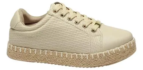 Tenis Dama Yute Para Mujer Casuales Beige Jany Fareli