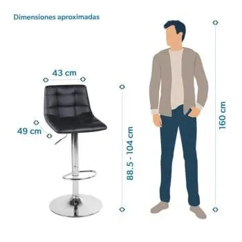 Banco Neumático Member's Mark Capitonado Negro