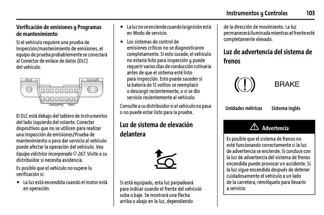 Catálogo de Chevrolet Corvette Stingray Manual del propietario 22 de enero al 31 de diciembre 2025 - Pagina 104