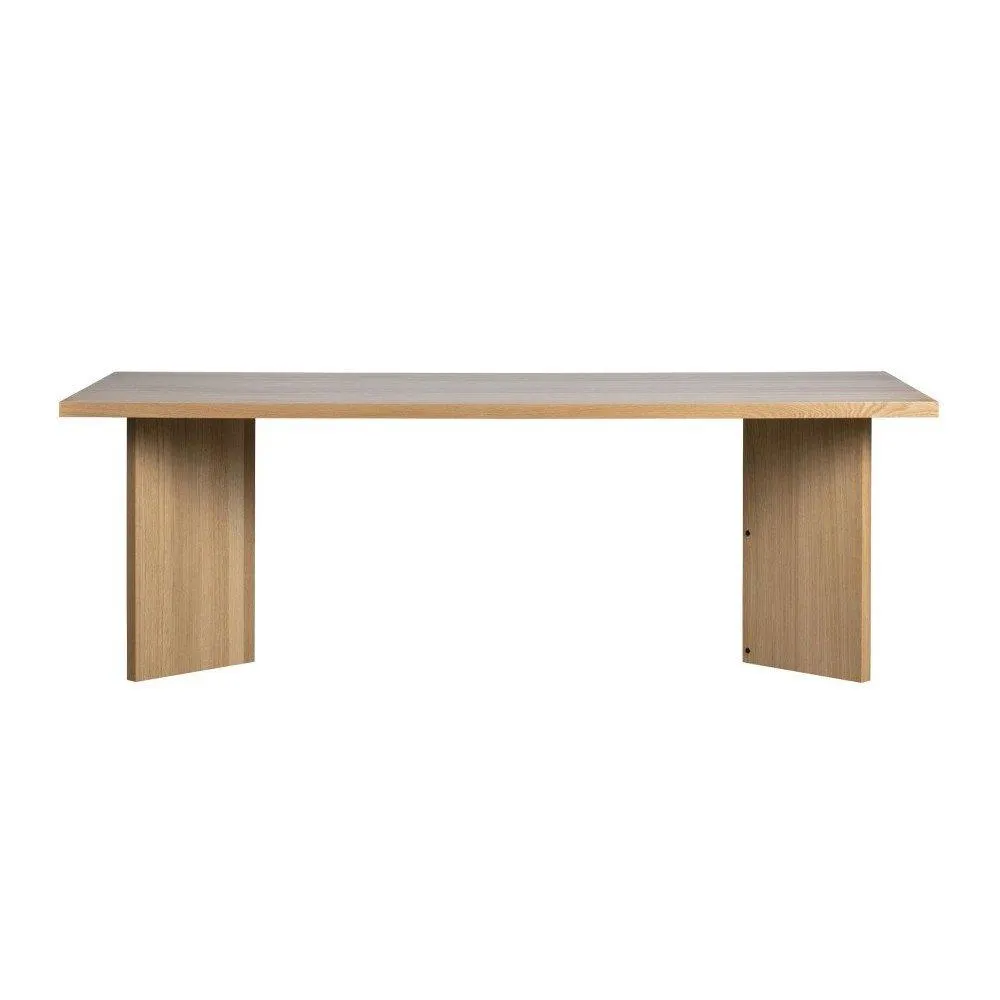 Swan - Mesa de comedor fija estilo moderno con pies angulados madera de encino