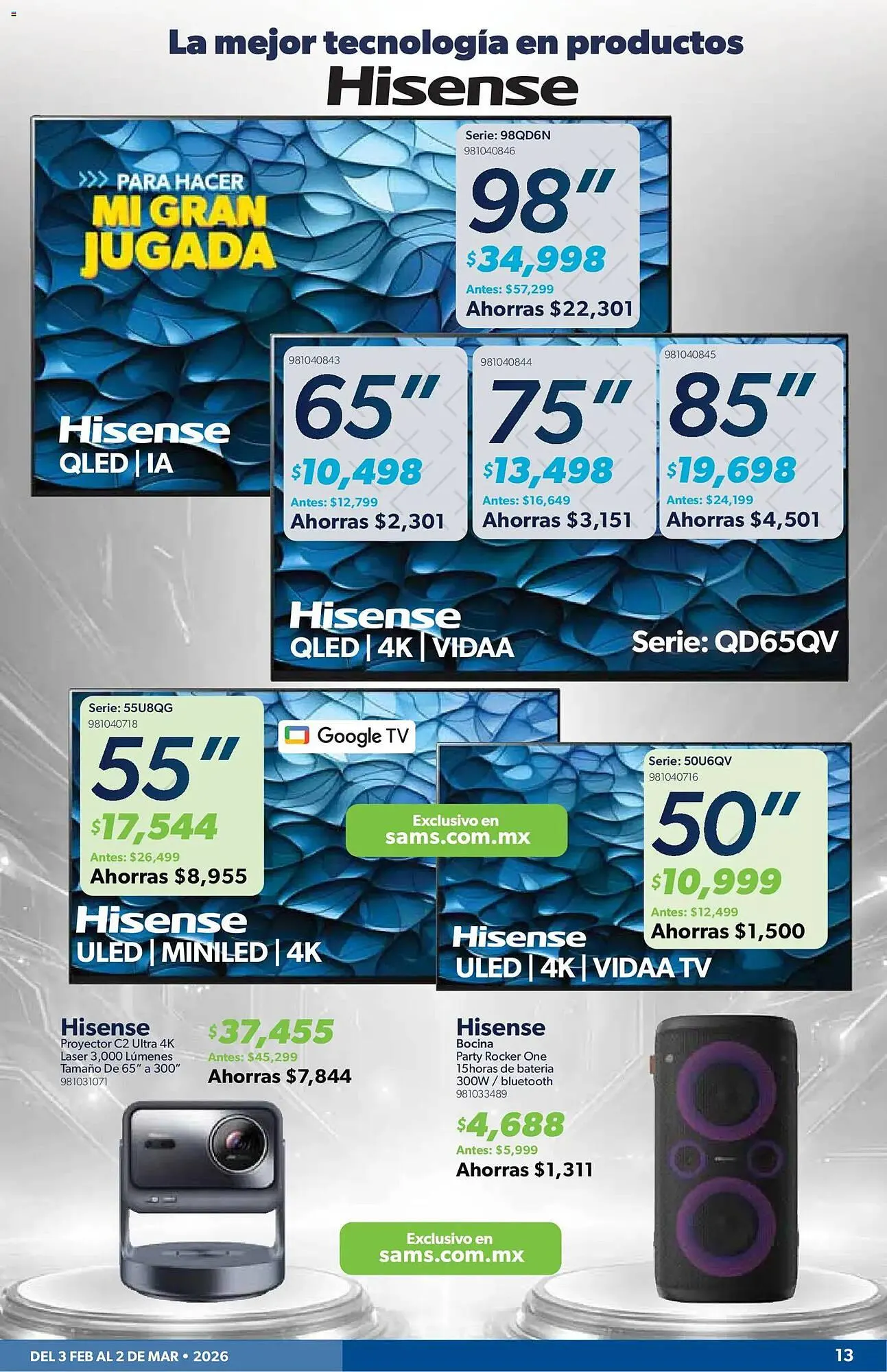 Catálogo de Catálogo Sam's Club 3 de febrero al 3 de marzo 2026 - Pagina 13