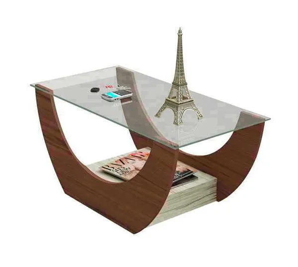 Mesa De Centro De Centro Bertolini Mod. Onda Imbuia/negro