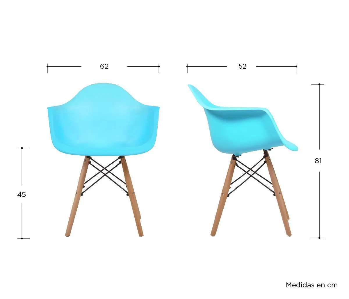 Silla réplica Eames Armchair - Azul