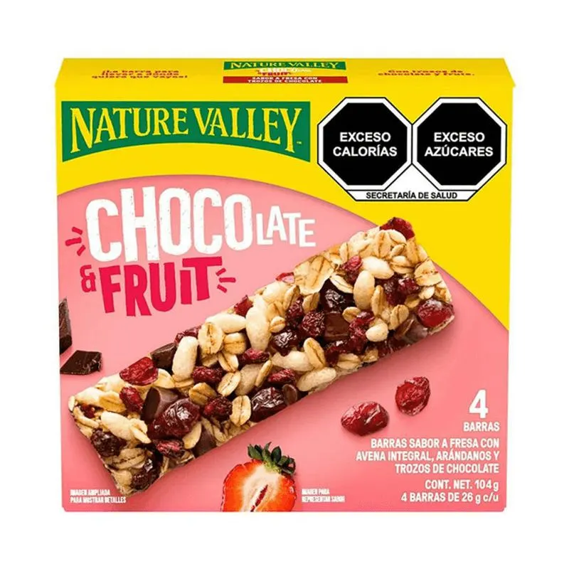 Nature Valley Barras Chocolate fruit fresa con arandanos y trozos de chocolate 104 g