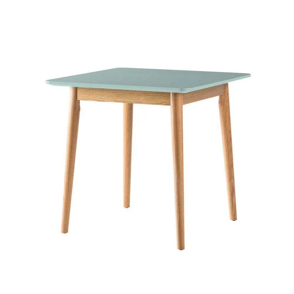 Splendid - Mesa de comedor cuadrada estilo minimalista con cubierta verde agua
