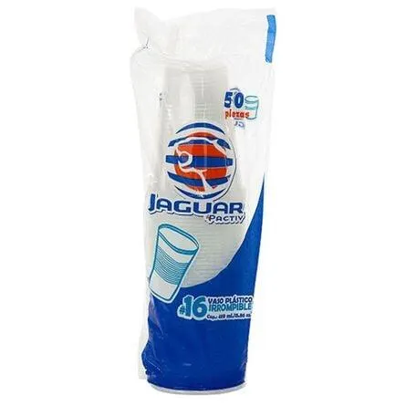 Vaso Familiar 12 Oz Jaguar 50 Piezas