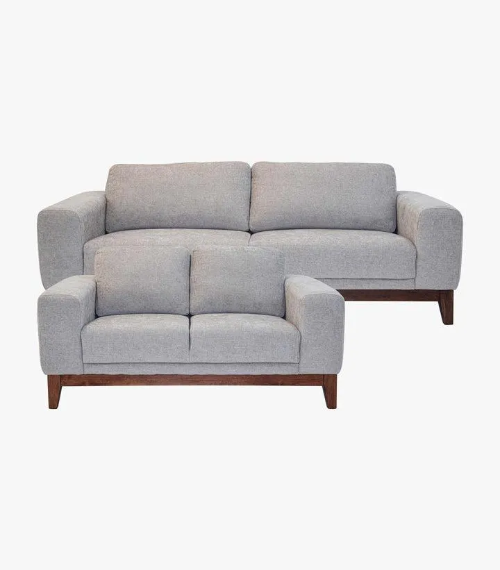 Sala William de Tela color Gris - Sofá y Love Seat