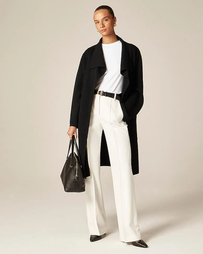 Shawl-collar sweater blazer