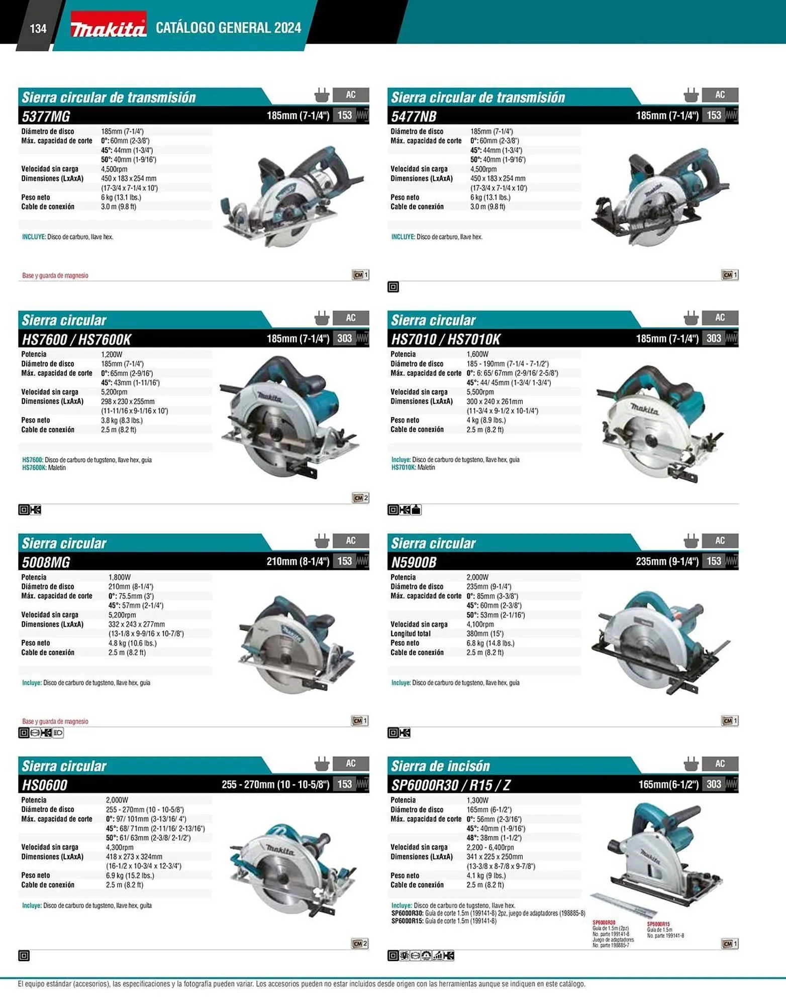 Catálogo de Catálogo Makita 12 de enero al 31 de diciembre 2026 - Pagina 134