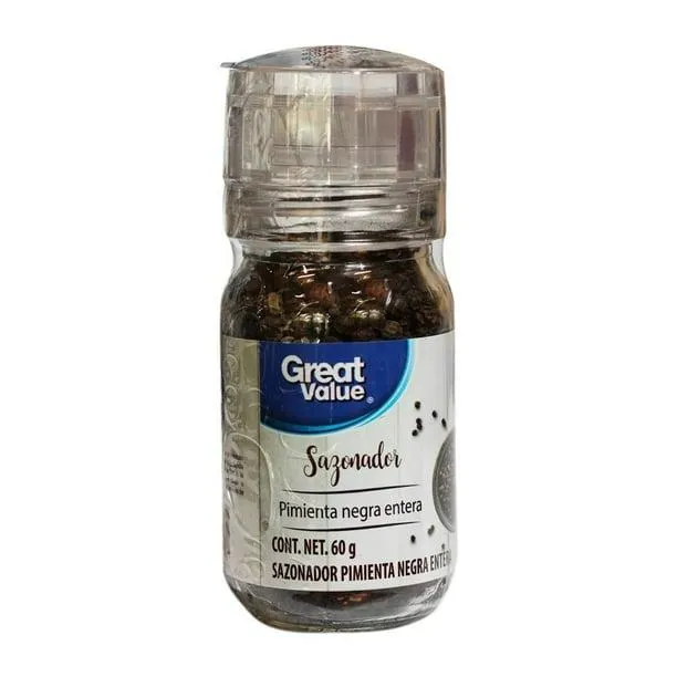 Sazonador Great Value pimienta negra entera 60 g