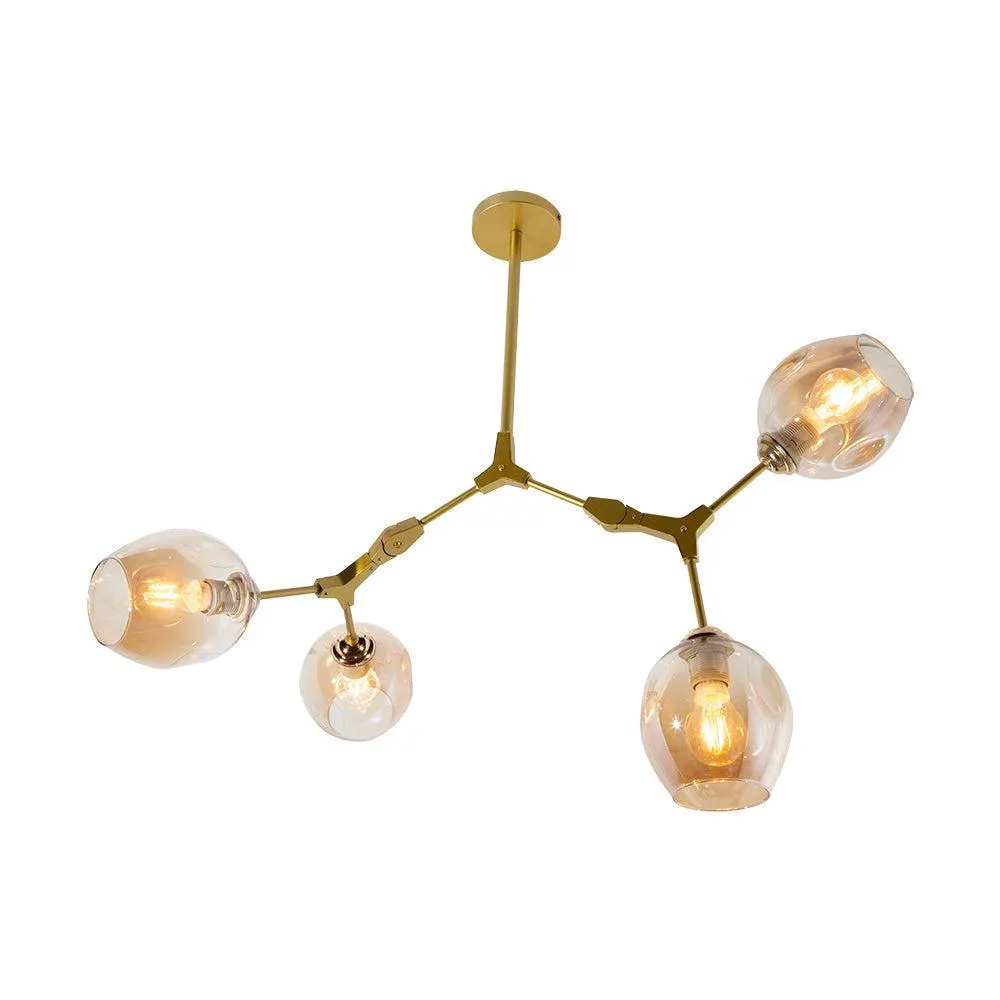 Lámpara de Techo Designers Dorado 4 Luces 40W E27