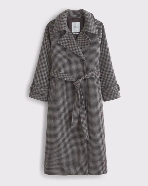 A&F Carrie Wool-Blend Trench Coat
