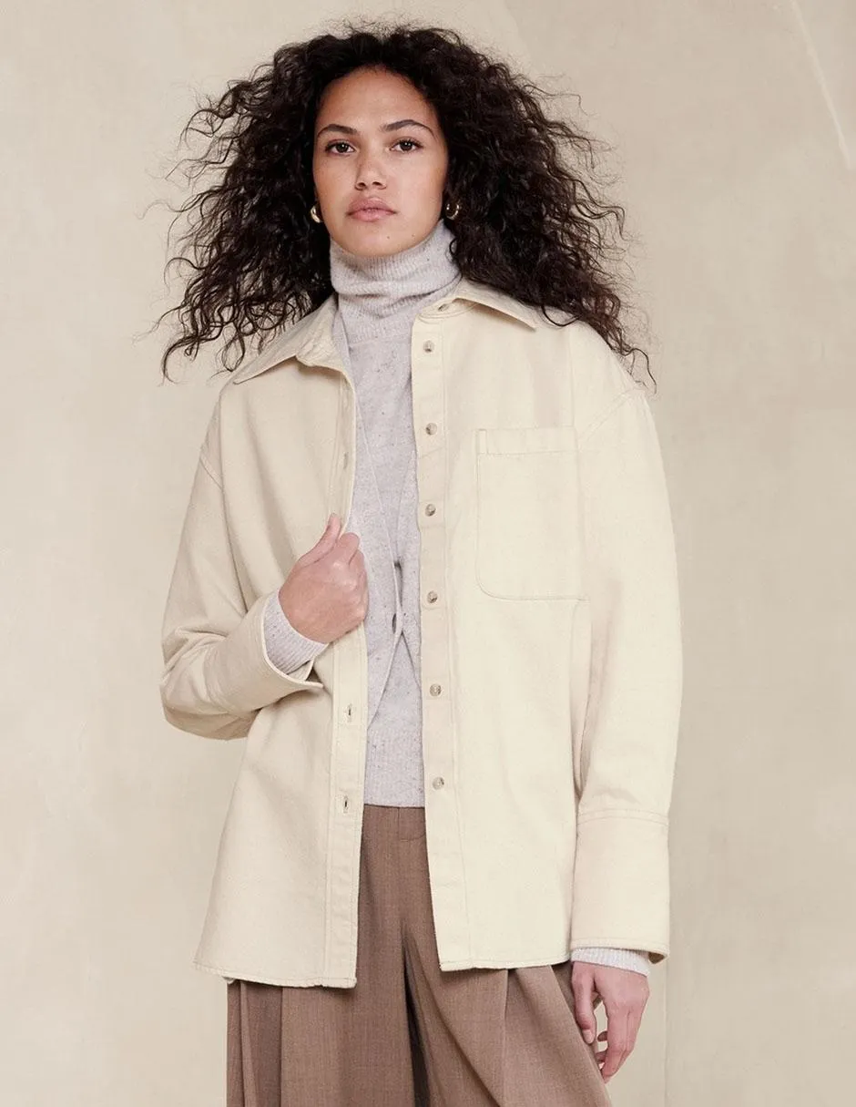 Camisa petite de algodón manga larga para mujer