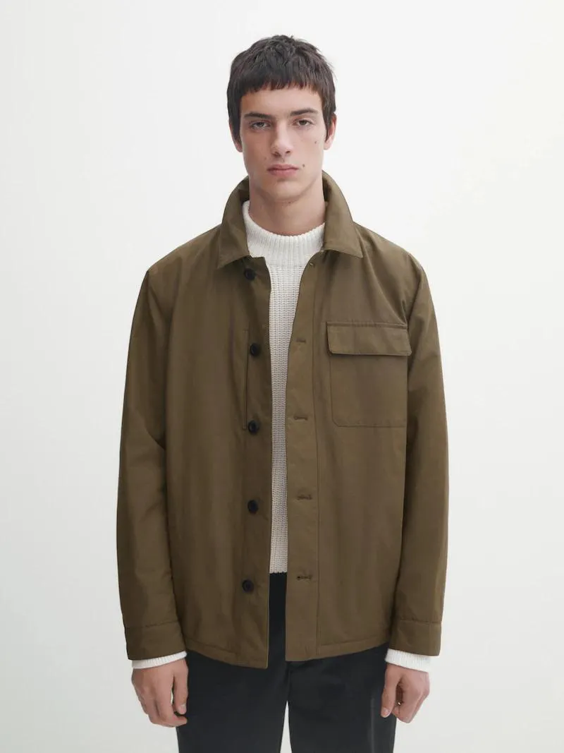 Sobrecamisa con algodón bolsillo pecho