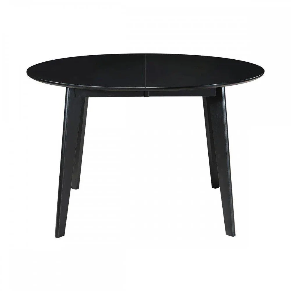 Skogn - Mesa de comedor extensible estilo nórdica con cubierta negra