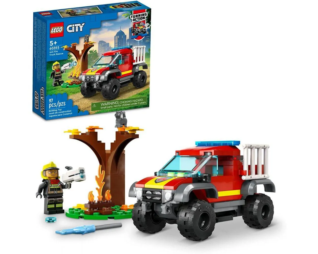 Lego City -construcción de camión de bomberos de 4 x 4 60393