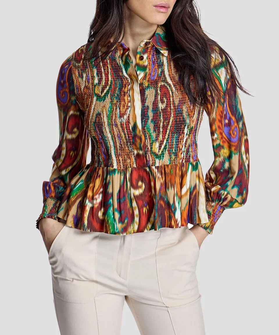 Blusa Estampada Manga Larga Mujer