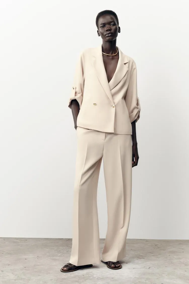 BLAZER CRUZADO MANGA REMANGADA