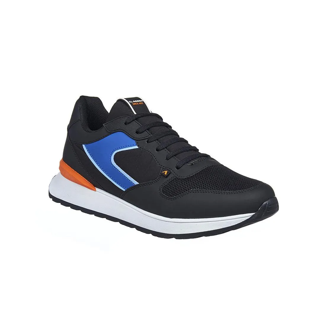 Tenis Hombre Tipo Piel Negro Clásicos Básicos Ligeros