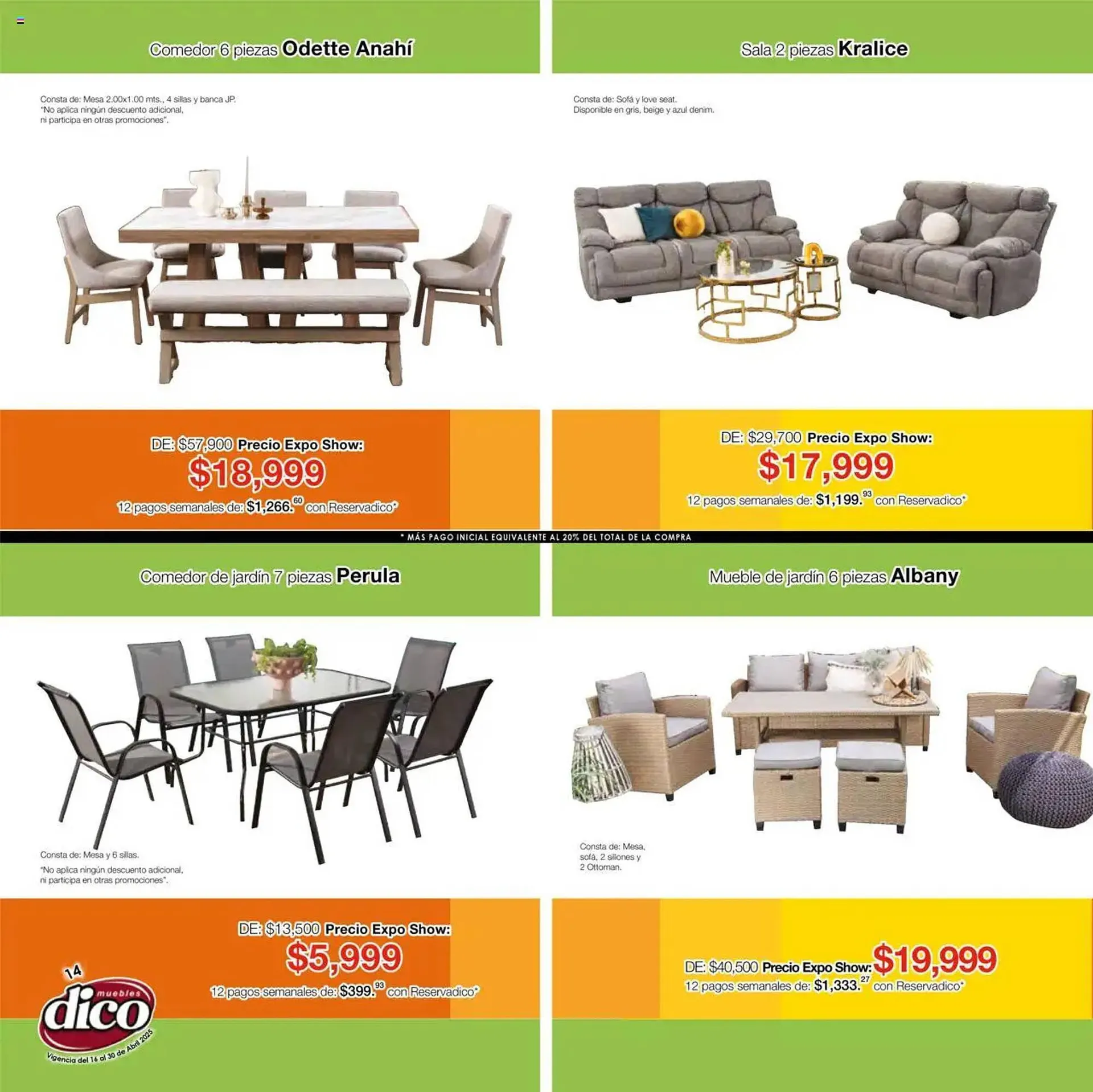 Catálogo de Catálogo Muebles Dico 16 de abril al 30 de abril 2025 - Pagina 14