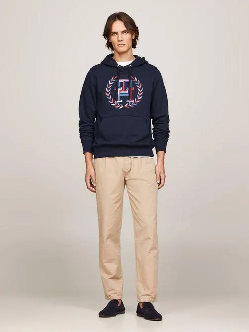 Sudadera con capucha y logo bordado de hombre