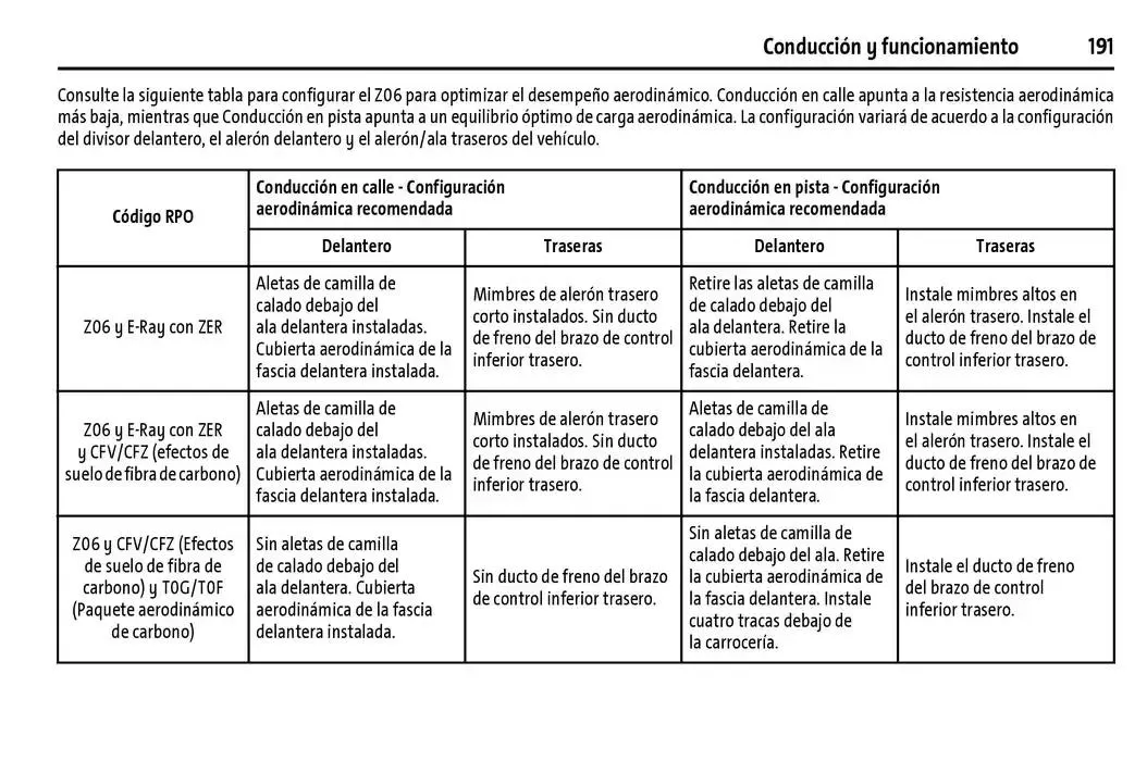 Catálogo de Chevrolet Corvette Stingray Manual del propietario 22 de enero al 31 de diciembre 2025 - Pagina 192