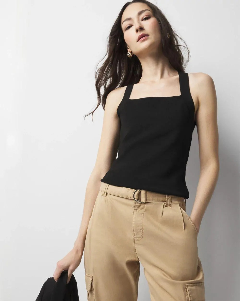 WHBM FORME ™ Sculpt Stretch Sweater Halter Top