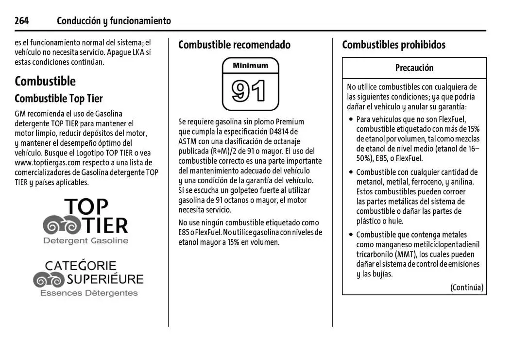 Catálogo de Chevrolet Corvette Stingray Manual del propietario 22 de enero al 31 de diciembre 2025 - Pagina 265
