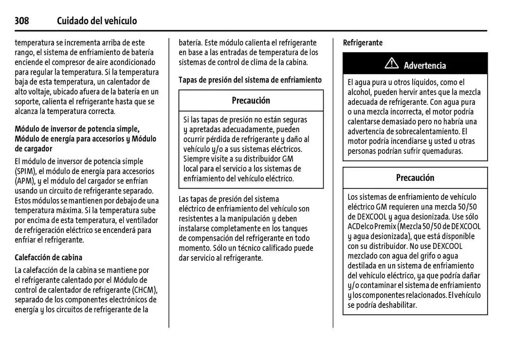 Catálogo de Chevrolet Corvette Stingray Manual del propietario 22 de enero al 31 de diciembre 2025 - Pagina 309