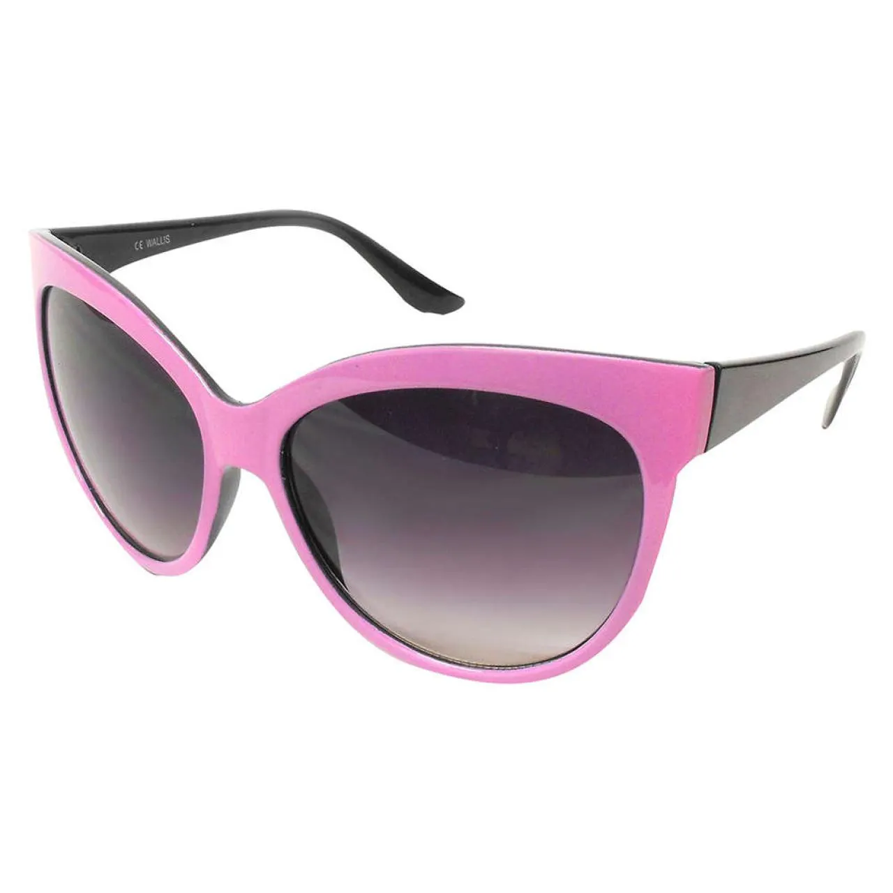 Lentes armazón rosa/negro, micas humo degradado, con estuche y paño