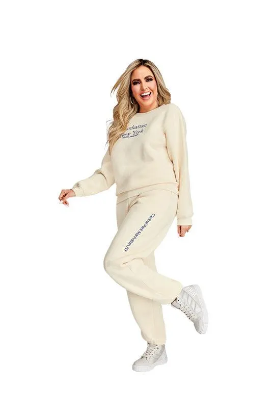 Jogger ivory con bordado 99176