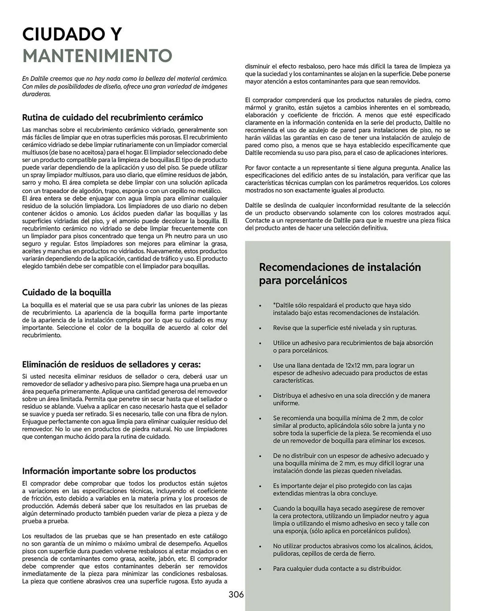 Catálogo de Catálogo Daltile 13 de enero al 31 de diciembre 2026 - Pagina 306
