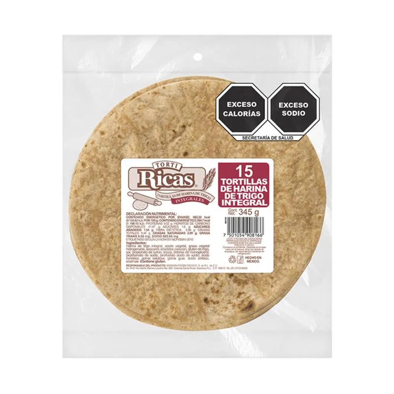 Tortilla de Harina de Trigo Integral 345 g
