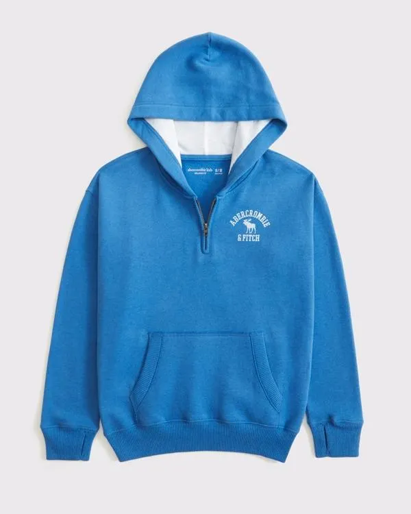 logo quarter-zip hoodie