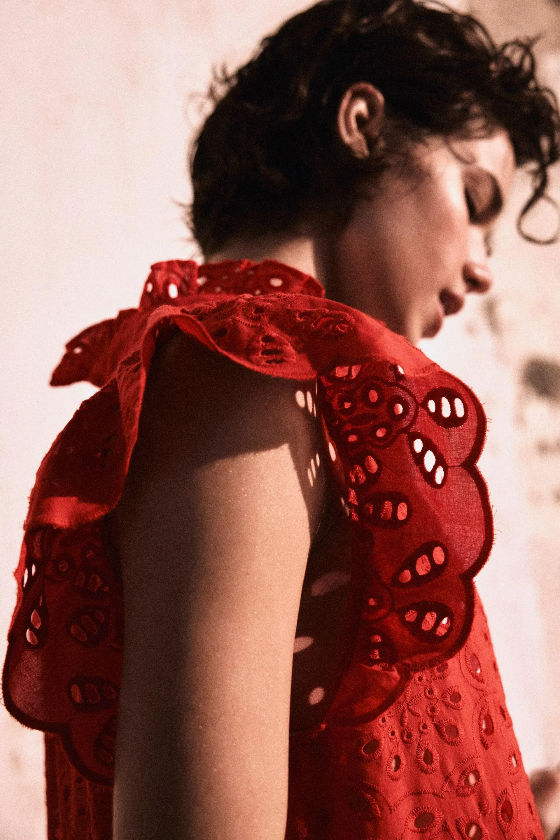 Vestido en bordado inglés