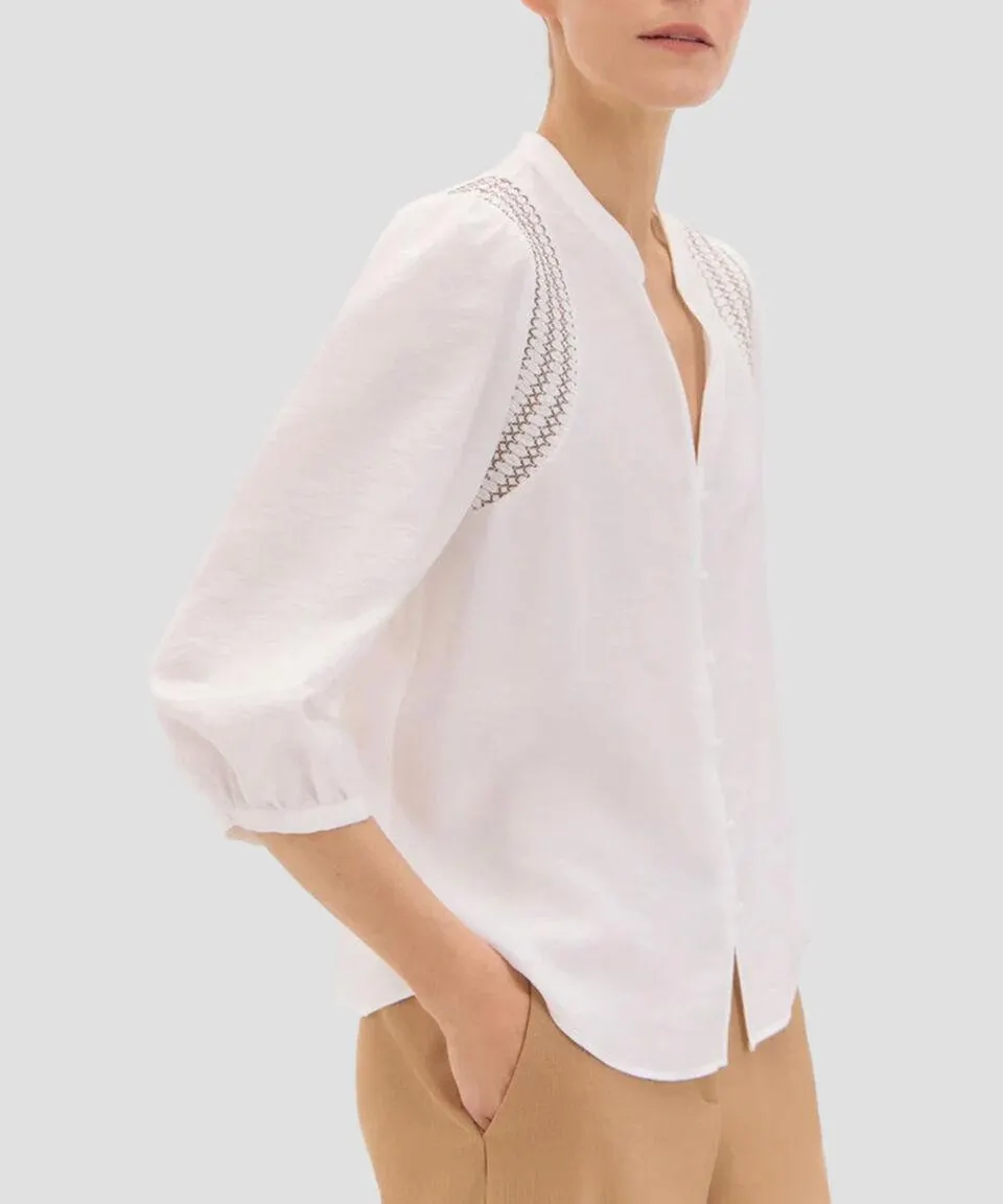 Blusa lisa de manga 3,4 Mujer