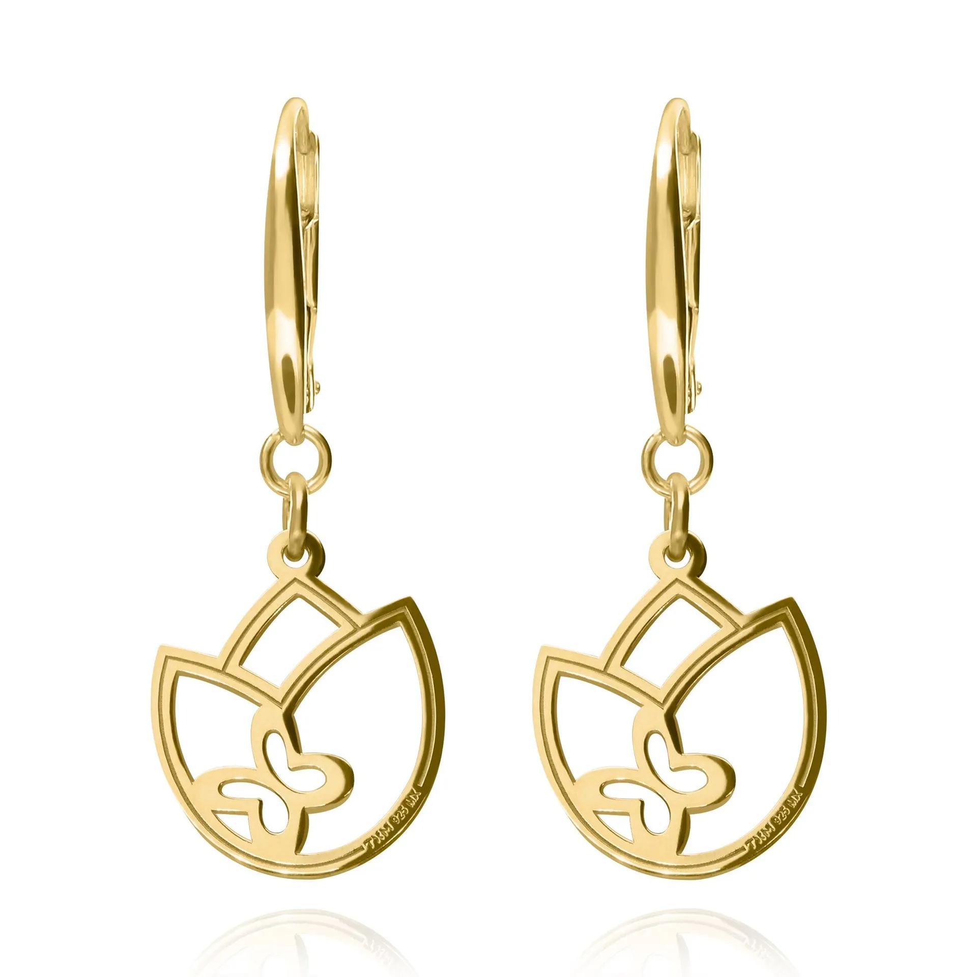 Aretes Mujer Plata 925 Joy Tulipan Dorado