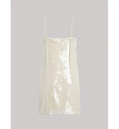 Vestido Calvin Klein Lentejuelas Mujer Beige