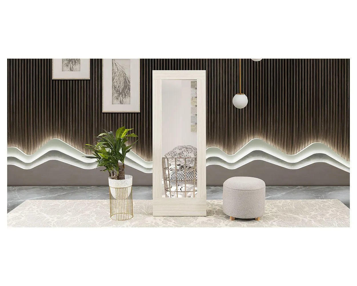 Espejo Vertical Rosetta Blanco