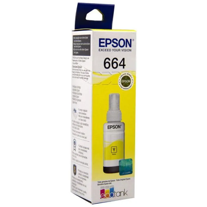 BOTE TINTA STYL.AMAR. 664 EPSON T664420-AL 70 ML.