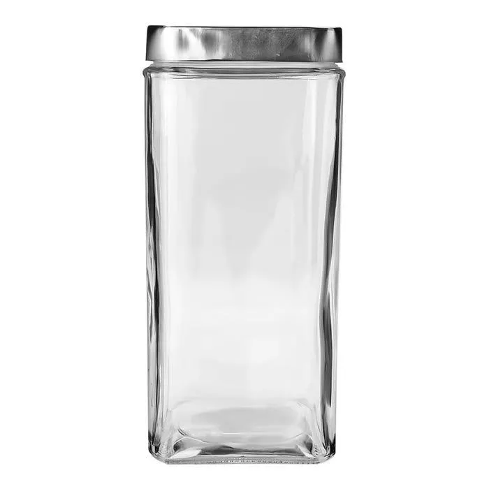 Contenedor cuadrado de vidrio con tapa de aluminio 1.6 L ATA322 Home Sweet Home
