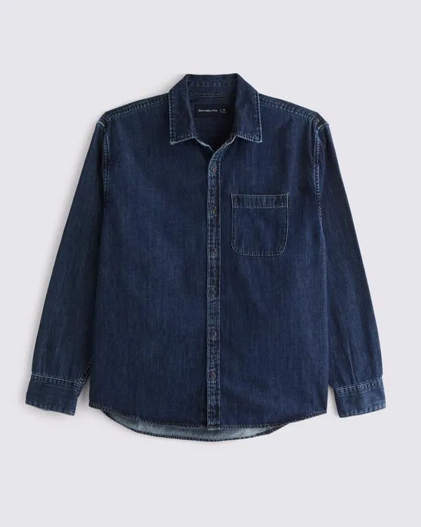 Denim Button-Up Shirt