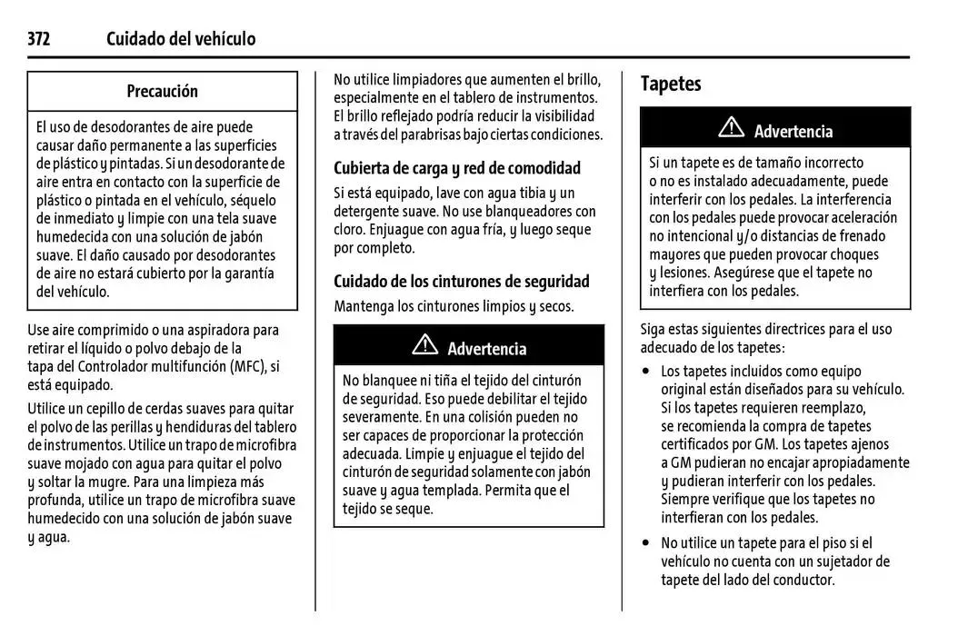 Catálogo de Chevrolet Corvette Stingray Manual del propietario 22 de enero al 31 de diciembre 2025 - Pagina 373