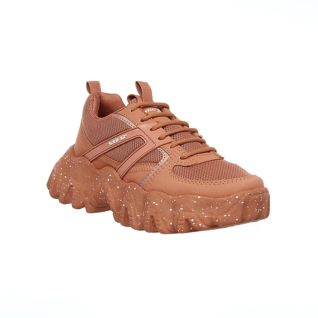 Tenis Plataforma Textil Mauve Diseño Chunky Mujer Juvenil
