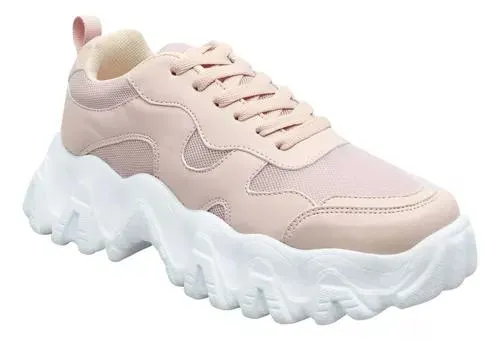 Tenis Plataforma Chunky Mujer Hansel Maquillaje Malla Fareli