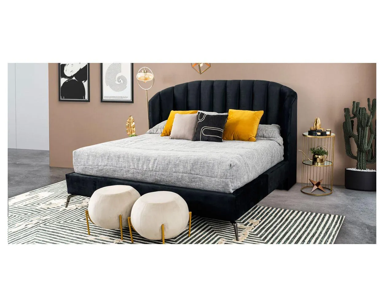Cama King Size Anika Negro