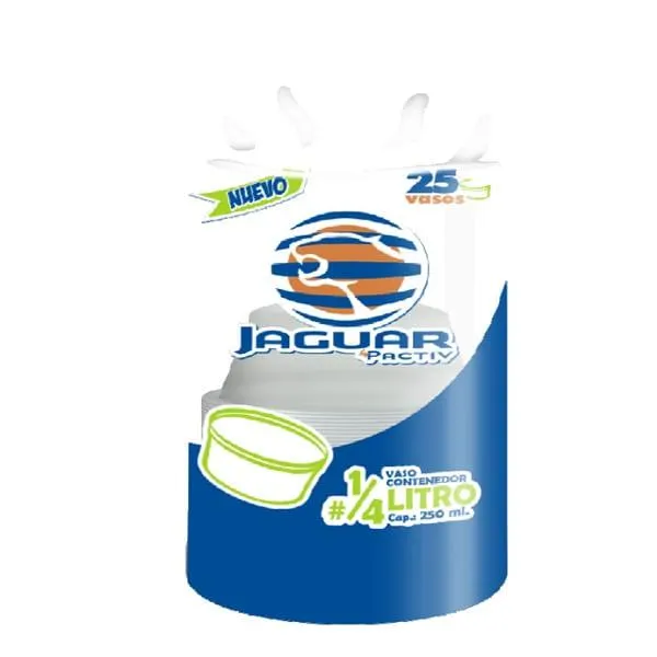 Contenedor Jaguar transparente de 250 ml con 25 piezas